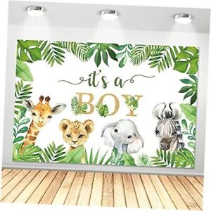 Safari Baby Shower Backdrop Decorations Boy - Jungle Animal Theme Baby Boy 
