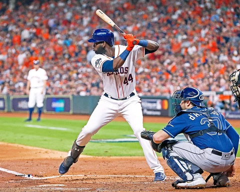 Yordan Alvarez Houston Astros Unsigned Prepares to Bat Horizontal Photograph Cover