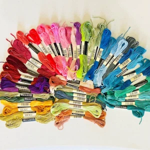 EMBROIDERY FLOSS BUNDLE OF 50 ASST COLORS - Picture 1 of 6
