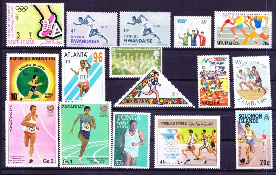 Athletics track & field events Running Sports 16 different MNH stamps, OLYMPICS - Image 1 of 1