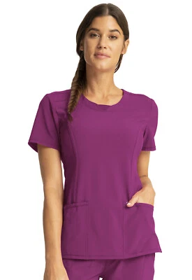 Orchid Flower Cherokee Scrubs Infinity Round Neck Top 2624A ORFO Antimicrobial - Image 1 of 4