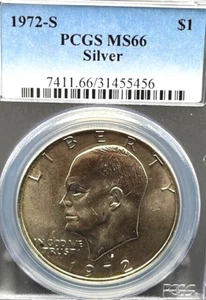 1972-S Silver Eisenhower Dollar PCGS MS 66 - Picture 1 of 4