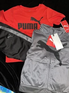 Puma KidCastle Rock 3 Pcs Set Warm Up 2T Red Black & Gray, Jacket, Shirt & Pant - Picture 1 of 11