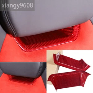 For L@mborghini URUS 2018-2021 Red Carbon Fiber Seat Headrest Front Panel Trim×2 - Bild 1 von 12