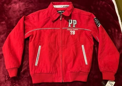 Chaqueta Carmesí Rara Nueva Con Etiquetas Para Hombre PellePelle 1978 División Atlética Años 90 Hiphop Med Foto 1 de 4