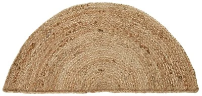 Braided Rustic Tan Hearth or Doorway Rug Half Circle 16.5" x 33" L - Image 1 of 4