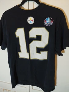 Majestic Hall of Fame #12 Terry Bradshaw NFL Jersey Shirt Sz Large Steelers - Picture 1 of 4