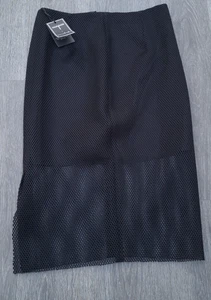 Falda Lápiz Larga Alta Sally Ojales Malla Talla 14 Negra LTS - Imagen 1 de 5