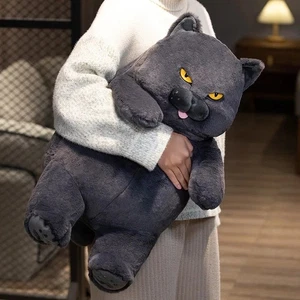 Fat Cat Plush Stuffed Animals Toy Lifelike Black Cat Toy for Boys and Girls - Picture 1 of 10