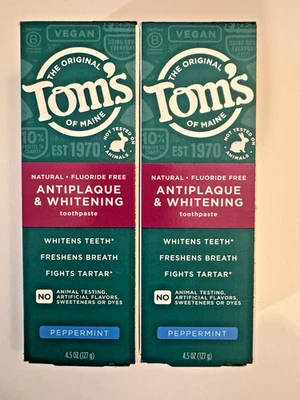 2 PACK - Tom's of Maine Antiplaque & Whitening Toothpaste 4.5 Oz - Image 1 of 4
