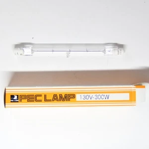 300W 130V T3 Double-ended Clear RSC Base 120V Halogen Bulb - PEC 4-11/16 in - Picture 1 of 3