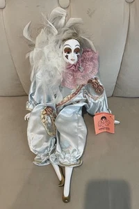 Vintage Kingstate Doll Porcelain Bisque Harlequin Jester with original box - Picture 1 of 5