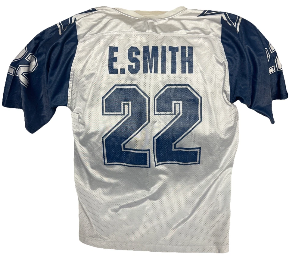 Camiseta deportiva blanca vintage años 90 Emmitt Smith Weathered #22 Dallas Cowboys Apex One Foto 1 de 4