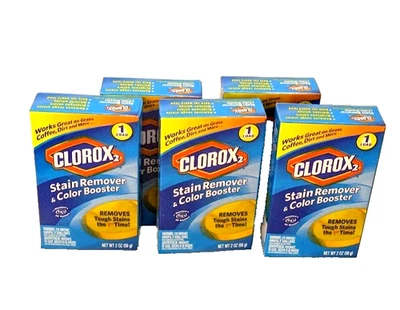 Средство для удаления пятен и бустер цвета Clorox2 безопасное для жесткой грязи упаковка 5 шт. 2 унции/коробка - Изображение 1 из 4