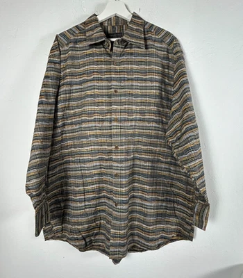 Vintage Jhane Barnes Mens Textured Plaid Button Up Shirt XXL Long Sleeve Multi - Image 1 of 4