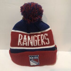 47’ Brand New York Rangers NHL Pom Beanie Hat Cap Raised Logo