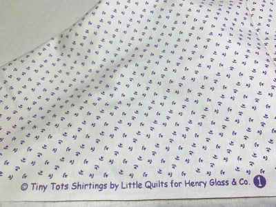 1930s Repro Background Shirting Purple Flowers Henry Glass Cotton Fabric OOP FQ - Image 1 of 4