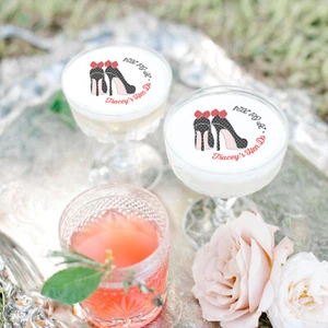 Bebidas Personalizadas Topper Cóctel Fiesta Boda Gallina Cumpleaños Comestible Favor - Imagen 1 de 7