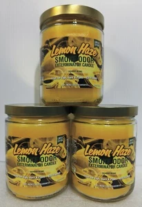 Smoke Odor Exterminator 13 oz Jar Candle, Lemon Haze Set of Three Candles. - Picture 1 of 3