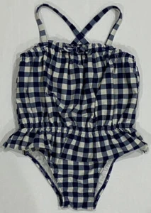 Baby GAP Girls One-Piece Navy/White Gingham Swimsuit Bathing Suit Sz 5 - Picture 1 of 6