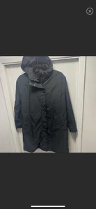 ll Bean L.l. Large Petite LP Rain Jacket Coat Anorak Parka Pockets Hood Line - Picture 1 of 8