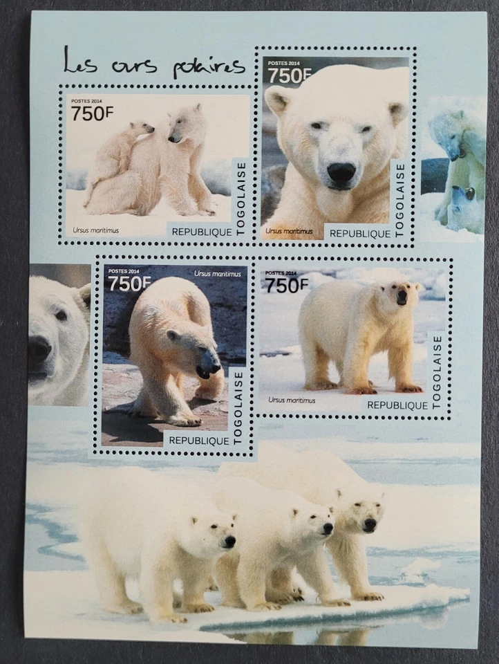 Togo 2014 / Fauna - Polar Bear / 4v ms - Image 1 of 1