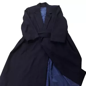 VTG Pendleton Lined Womens Wrap Around Style Navy Blue Coat READ - Picture 1 of 23