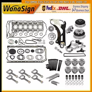 Juego de juntas de culata pistón de cadena de distribución para BMW 335i 535i X3 X5 E90 N55 2008-19 3,0 L - Imagen 1 de 20