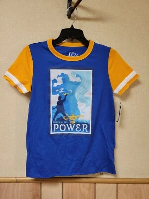 Camisa Disney Aladdin Unleash The Power Genie Azul y Amarilla Niño Talla Mediana Foto 1 de 4