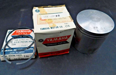 NOS OEM Piston & Rings, +1.00, 4th Over, Yamaha 1966 YDS3 YDS3C, 1967 YDS5 DS5 - Image 1 of 4