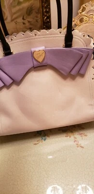 Betsey Johnson Lila Púrpura Arco Monedero Blanco Monedero Bolso Colgante Foto 1 de 4