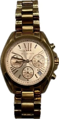 迈克高仕女士手表 MK-5799 Chrono 玫瑰金不锈钢需要电池 — 第 1/3 张图片