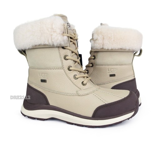 Stivali da donna UGG Adirondack III in pelle di sabbia e pelliccia taglia 6 *NUOVI*