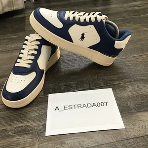NEW Polo Ralph Lauren Masters CRT-SK-LTL Men's Size 8 Blue Leather Casual Shoes - Picture 1 of 10