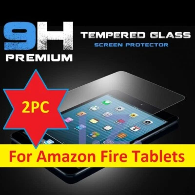 2 PC Tempered Glass Screen Protector Cover For Amazon Fire Kindle Tablet - Image 1 of 3