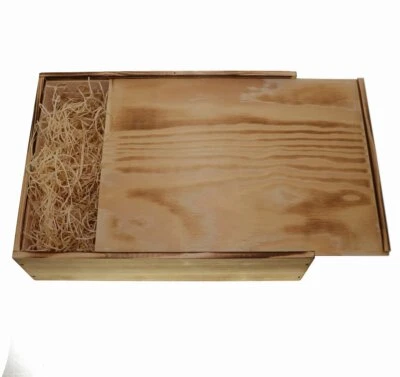 Weinkiste für 3 Flaschen "Holzkiste" (inkl. Holzwolle) Holztruhe Box Verpackung  - Bild 1 von 4