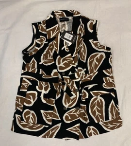 Who What Wear- Women’s Top Sz 3X Brown And Black Business Buttoned Blouse $49 - Picture 1 of 6