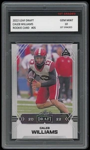 Tarjeta de novato Caleb Williams 2022 Leaf Draft primer grado 10 RC USC/Chicago Bears - Imagen 1 de 1