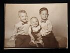 Vintage Photo Portrait Brothers Sibling Bow Tie Cute Kids Baby Boys Likely 1950s