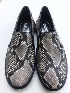 New Michael Kors Black Snake Python Keyton Loafer Slide On 7 Woman's - Picture 1 of 5