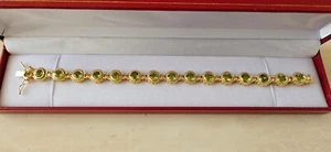 11.91ct Peridot Station Bracelet in 18k Gold Over Silver - Picture 1 of 4