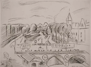 Henri MATISSE : Le Pont Saint-Michel, Gravure originale signée - Picture 1 of 6
