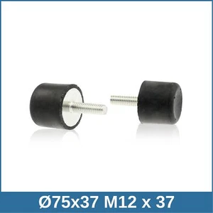 DS Ø75 x 37 M12 x 37 NK 55°Shore Maschinenfüsse mit Saugfuß - Picture 1 of 2