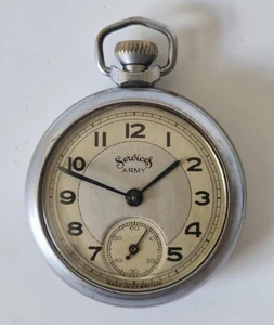 Vintage 1950's Services Army Pocket Watch - Fully Working - Picture 1 of 8