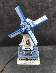 Delft Holland Windmill Lamp Vintage Hand Painted Working **RARE FIND** - Picture 1 of 19