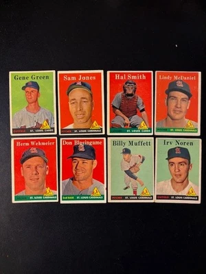 Lote de beisebol 1958 Topps 8 diferentes. TODOS OS CARDEAIS. Bom para muito bom estado-ex. Mc.Daniel S Jones - Imagem 1 de 4