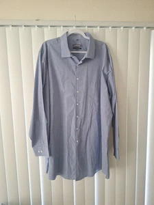 Herren 20 37/38 Geoffrey Beene Knopfleiste Hemd blau Big Tall faltenfrei - Bild 1 von 5
