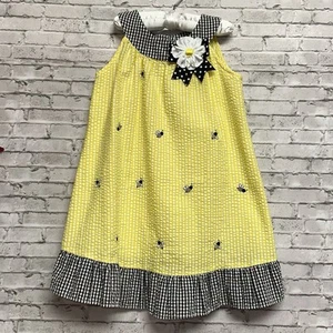 Emily Rose Girl Size 5 Sundress Dress Seersucker Bees Flower - Picture 1 of 12