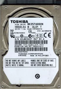 Toshiba MK2576GSXN HDD2L54 B UL01 T 250GB PHILIPPINES - Picture 1 of 1