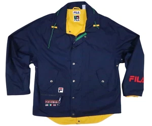 FILA US INTERNATIONAL COMPETITION NAUTICAL PARKA VTG MEDIUM HOODED JACKET COAT - Picture 1 of 22
